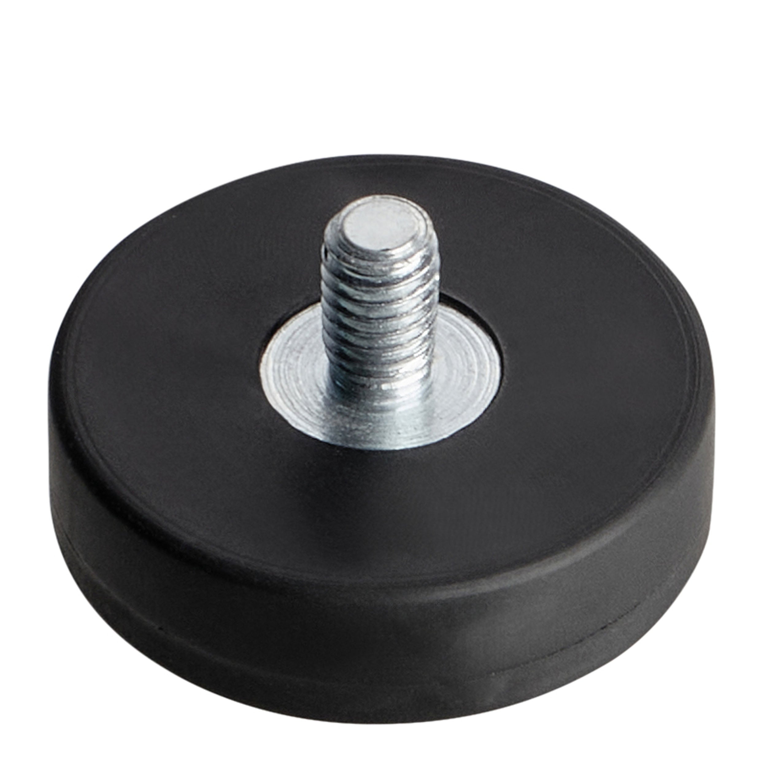 AttachMount 66mm White Rubber Coated Magnet – Threaded With Male Stud 1/4-20 – N35 Neodymium