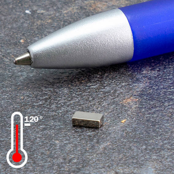 Neodymium Block Magnets 5mm x 2.5mm x 1.5mm High - N44H (120° C)