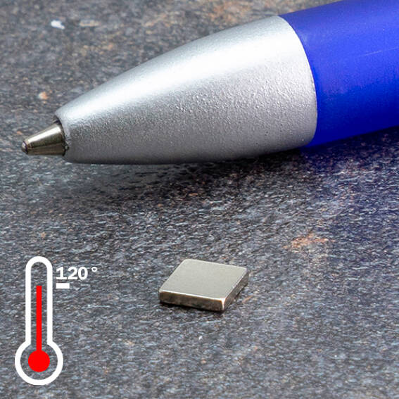 Neodymium Block Magnets 5mm x 5mm x 1mm High - N44H (120° C)