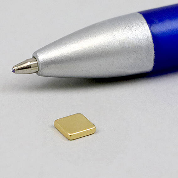 Neodymium Block Magnets - Golden - 5mm x 5mm x 1.2mm - N50