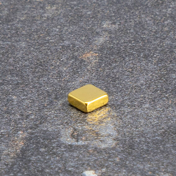 Neodymium Block Magnets - Golden - 5mm x 5mm x 2mm - N45
