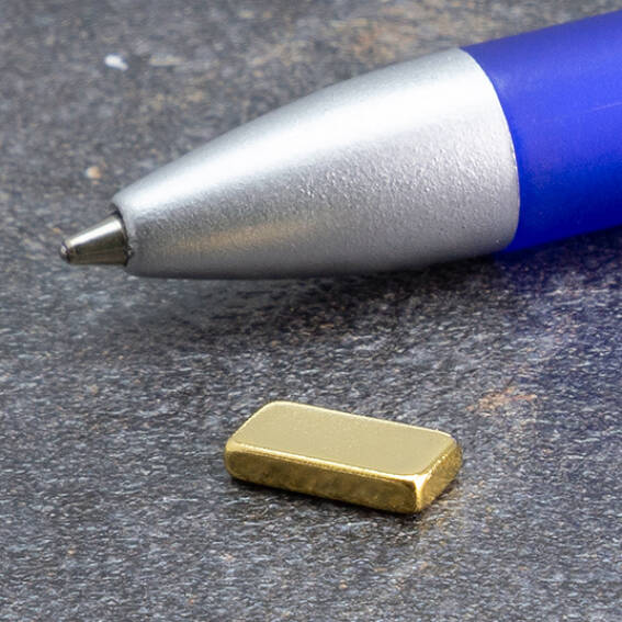 Neodymium Block Magnets - Golden - 10mm x 5mm x 2mm - N50