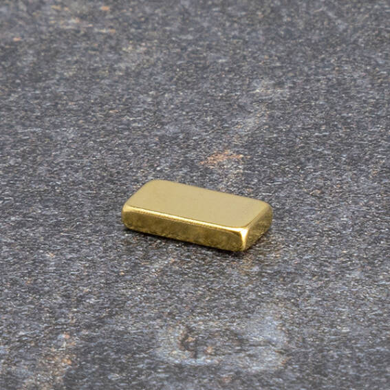 Neodymium Block Magnets - Golden - 10mm x 5mm x 2mm - N50