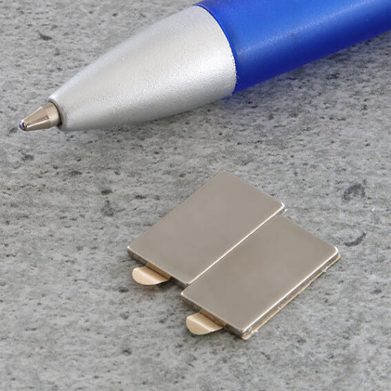 Neodymium Block Magnets Self Adhesive 15mm x 8mm x 1mm - N35