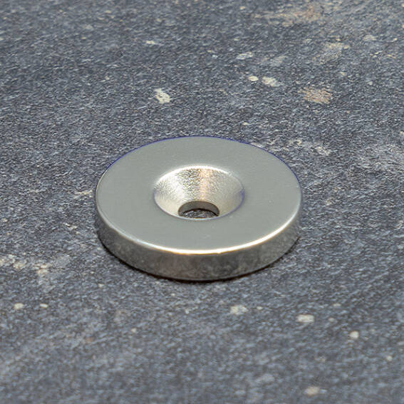 Neodymium Countersunk Disks 23mm x 4mm (4.5mm Hole) N35