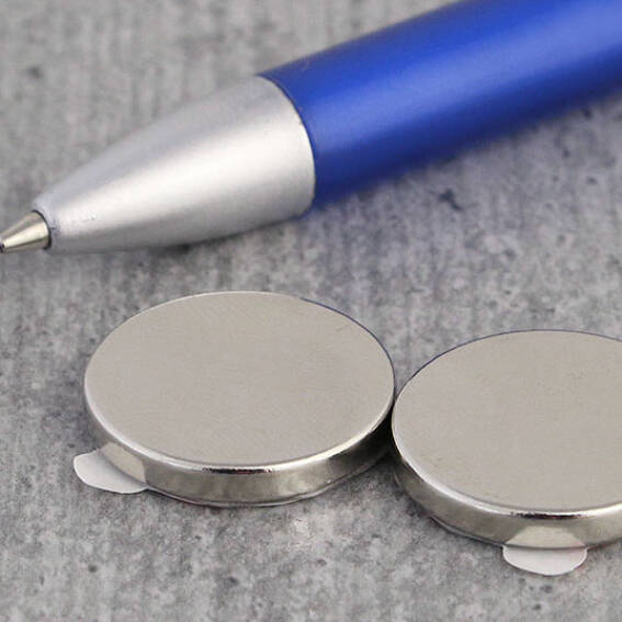 Neodymium Disc Magnets with Self-Adhesive Backing - 20 mm x 3 mm, N35