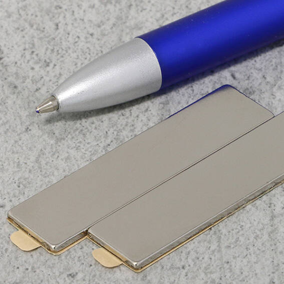 Neodymium Block Magnets Self Adhesive 50mm x 12mm x 1.5mm - N35