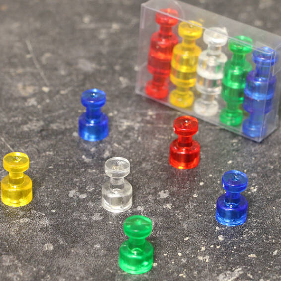 Magnette Pin Magnetic Pins Office Magnets 10mm Mixed Pack of 10 Pins – Magnets Direct