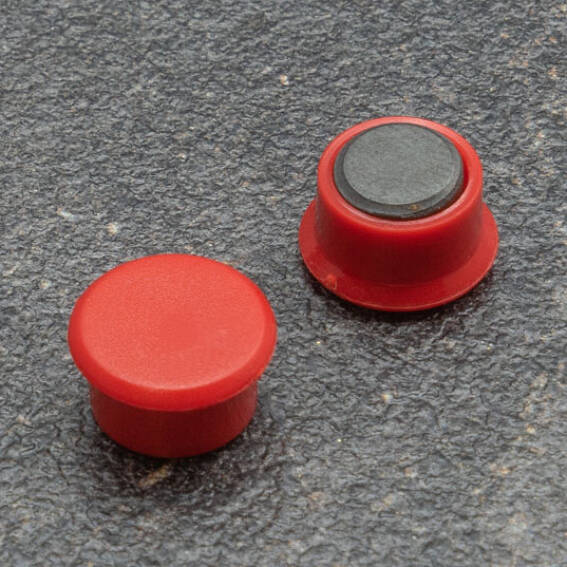 Coloured Office Magnets Round 13mm - Red