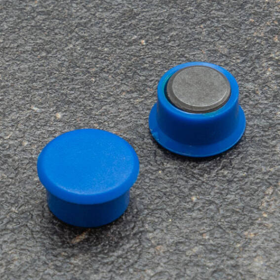 Coloured Office Magnets Round 13mm - Blue