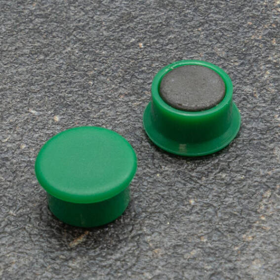 Coloured Office Magnets Round 13mm - Green