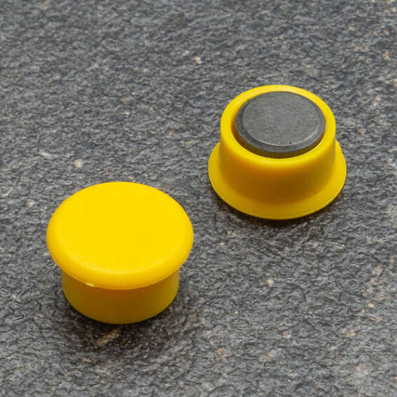 Coloured Office Magnets Round 13mm - Yellow