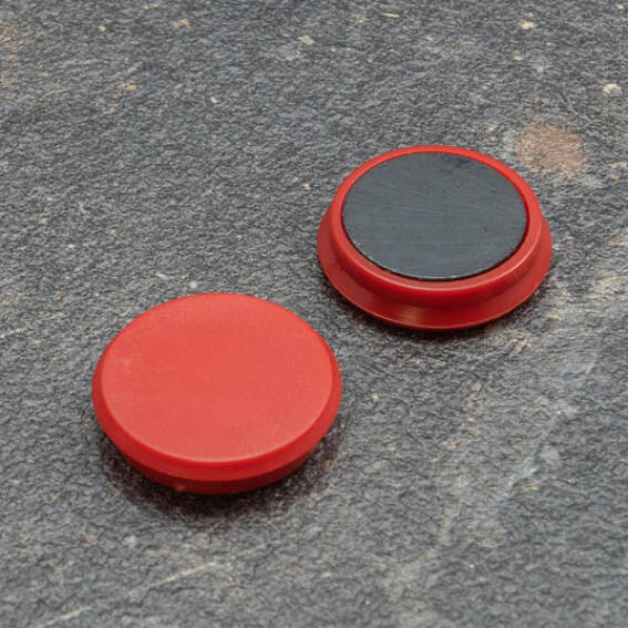 Coloured Office Magnets Round 24mm - Red