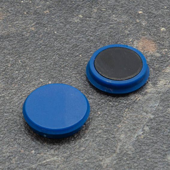 Coloured Office Magnets Round 24mm - Blue