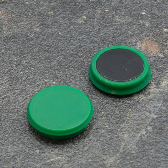 Coloured Office Magnets Round 24mm - Green