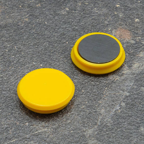 Coloured Office Magnets Round 24mm - Yellow