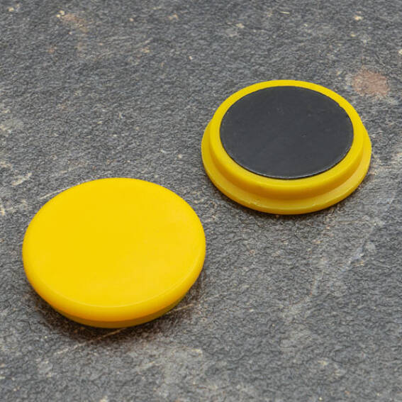 Coloured Office Magnets Round 32mm - Yellow