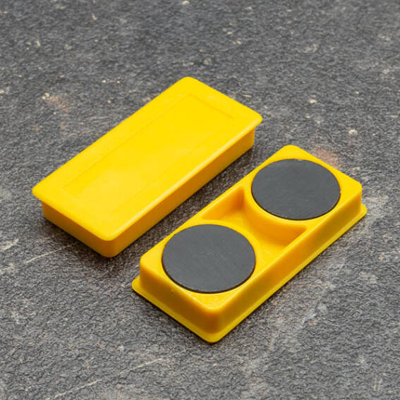 Small Yellow Rectangular Magnets Coloured Office Magnets Block 50mm x 23mm - Yellow – Magnets Direct